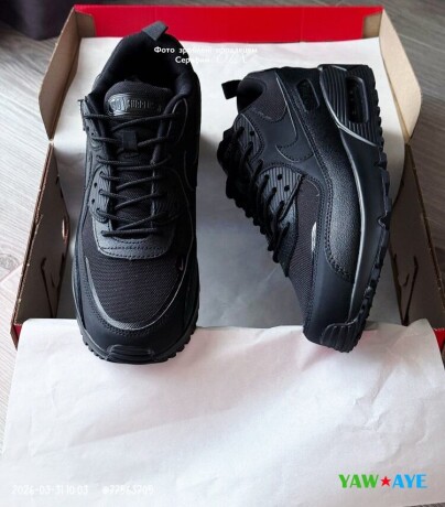 stylish-new-nike-air-max-90-baskets-in-black-authentic-from-morocco-big-0