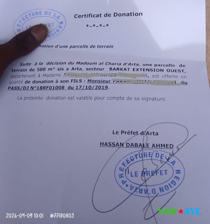 terrain-de-500m2-a-arta-avec-titre-de-donation-opportunite-a-saisir-sur-yawaaye-big-0