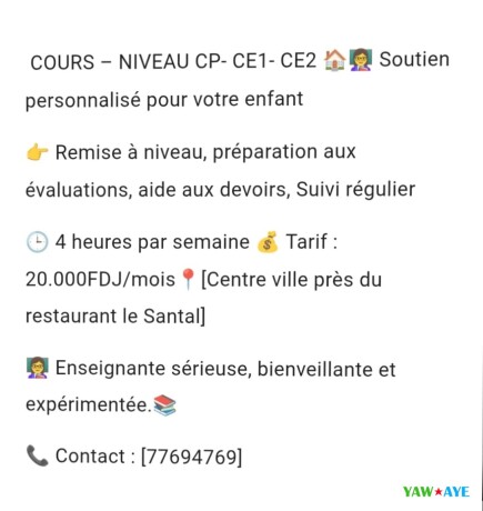 soutien-scolaire-personnalise-pour-cp-ce1-ce2-apprentissage-efficace-sur-yawaaye-big-1