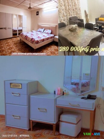 chambre-a-coucher-salon-et-table-avec-6-chaises-en-parfait-etat-big-1