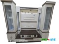 meuble-living-tv-moderne-lamine-brun-et-blanc-quasi-neuf-small-0