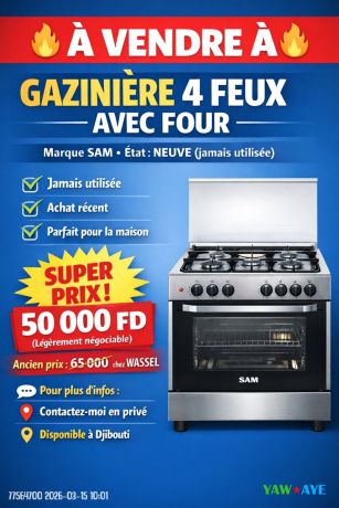 gaziniere-sam-4-feux-avec-four-etat-neuf-a-wassel-excellent-prix-big-0