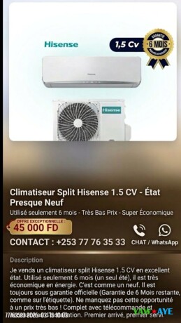 hisense-15cv-eco-climatisation-neuve-avec-installation-offerte-sur-yawaaye-big-0