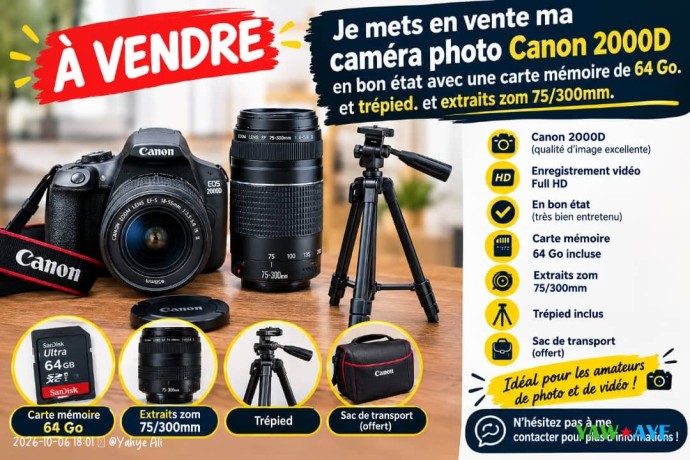 canon-2000d-kit-complet-avec-flash-excellent-etat-1-an-dutilisation-big-0