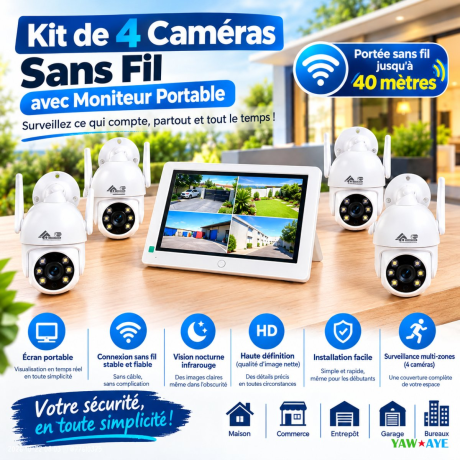 kit-de-4-cameras-de-surveillance-sans-fil-avec-moniteur-portable-big-0